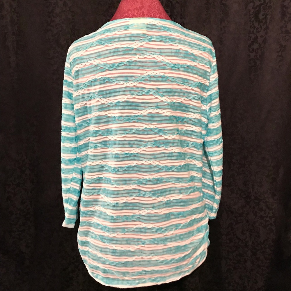 Ruby Rd. - Turquoise & White Top - Picture 4 of 5